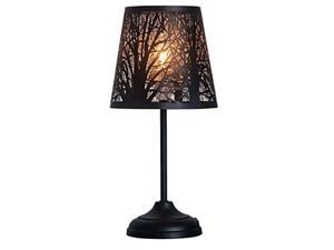 6.7”×18.9" Creative Table Lamp,Metal Lamp shade,Reading Lamp , Hollowed Out Table Lamp, Bedside Table Lamp for Bedroom, Living Room, Coffee Table, Bookcase.(Black Forest)