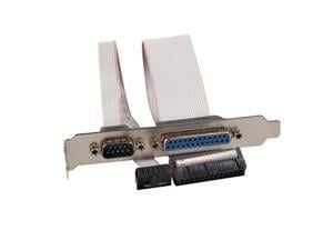 For PCI Slot Header Serial DB9 Pin COM with Parallel DB25 Pin LPT Cable with Bracket for Parallel LPT Printer COM Serial Port