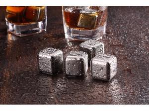 6Pcs Whiskey Wine Beer Stones Stainless Steel Cooler Stone Whiskey Rock Ice Cube Edible Alcohol Physical Cooled