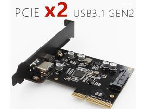 USB3.1(GEN 2) PCI-E Expansion Card Adapter USB3.1 Type-C and Type-A 2-Port PCI Express Card PCI-E Card SATA Power Connector - 10Gbps ASM1142 Chpset for Desktop PC USB3.1(GEN 2) PCI-E Expansion Card Adapter USB3.1 Type-C and Type-A 2-Port PCI Express Card PCI-E Card SATA Power Connector - 10Gbps ASM1142 Chpset for Desktop PC