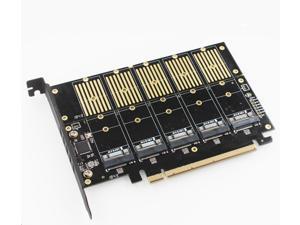 5 Port M.2 SATA 3 PCI-E (B-KEY) Gen3X2 SSD to PCI-E X16 Adapter Expansion Card (SSD not included) PCIE3.0 X2 16Gbps Bandwidth 5 Port M.2 SATA 3 PCI-E (B-KEY) Gen3X2 SSD to PCI-E X16 Adapter Expansion Card (SSD not included) PCIE3.0 X2 16Gbps Bandwidth