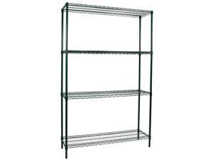 Apollo Hardware Commercial Grade Green Epoxy 4-Shelf NSF Wire Shelving Rack, 14"x48"x72" Apollo Hardware Commercial Grade Green Epoxy 4-Shelf NSF Wire Shelving Rack, 14"x48"x72"