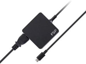 FSP USBC PD Power Delivery 65W Laptop Adapter for MacBook Pro HP Dell Lenovo Type C USB Fast Charger for Samsung Galaxy Google Pixel NB C 65W Black