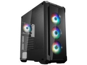 FSP E-ATX Mid Tower PC Gaming Case, 2x Translucent Tempered Glass Panels, 4 Addressable RGB Fans, CMT520 Plus