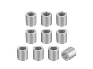 5.5mm Steel Wire Rope Aluminum Ferrules Sleeves Silver Tone 10 Pcs