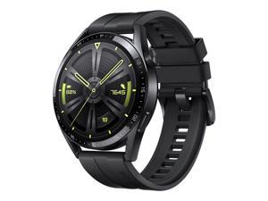HUAWEI Watch GT 3 Smart Watch 46MM JPTB19 AMOaLED Display Smartwatch 3Day Battery Life Black Stainless Steel Case Black Fluoroelastomer Band Active edition  Black