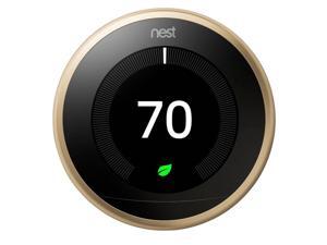 Google Nest T3032US Learning Thermostat 3rd Gen Smart Thermostat, Brass Bundle Temperature Sensor - Brushed Brass Google Nest T3032US Learning Thermostat 3rd Gen Smart Thermostat, Brass Bundle Temperature Sensor - Brushed Brass