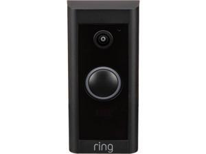 OB Ring Wi-Fi Wired Video Doorbell 1st Gen Night Vision Two-way Audio, Motion Detection - Black