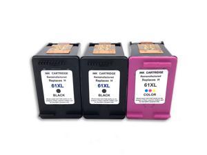 3 Pack Ink Cartridge Replacement For HP 61 & HP 61XL CH563WN CH564WN High Yield (2 Black,1 Tri-Color) with Ink Level Display