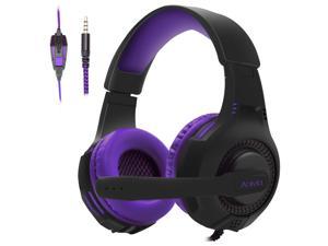 AH68 Wired icrophone Gaming Headset, Soft and Comfortable Leather, Stereo Surround,Over Ear Gaming Headset for PC/MAC / PS4