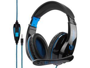 Anivia A9 Gaming Headset Stereo PC Computer Headphones with Microphone,Over Ear Noise Canceling 3.5mm Jack for PS4 New Xbox One Mac Gamer,Black/Blue Anivia A9 Gaming Headset Stereo PC Computer Headphones with Microphone,Over Ear Noise Canceling 3.5mm Jack for PS4 New Xbox One Mac Gamer,Black/Blue
