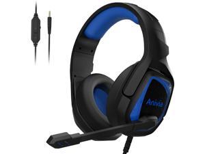 Gaming Headset,3.5mm Blue Gaming Headset,MH602 PS4 Headset for PC, Laptop, Xbox One, Mac, iPad, Nintendo Switch Games, Computer Game Gamer Over Ear Flexible Microphone Volume Control with Mic
