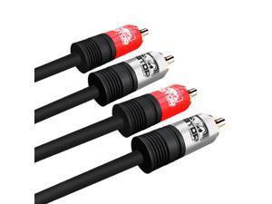 GATOR CABLE 2 RCA Cable - Male to Male (M to M) - RED/SILVER - 6 FT - Gold Plated Connectors - Stereo Composite Audio Video Digital Coaxial Cable