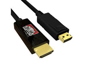 GATOR CABLE DP to HDMI cable - Male to Male - BLACK - 10 FT - Gold Plated Connectors - Audio Video Cable Cord Adapter