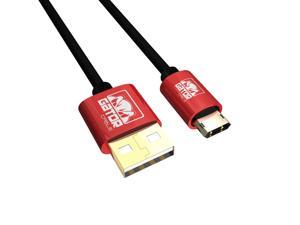 GATOR CABLE Android Reversible MICRO-USB 2.0 cable - Male to Male (A to Micro B) - RED - 10 FT - Gold Plated Connectors - Cable Cord Charger Sync Data For Samsung S4 S6 S7 Note 4 5 HTC LG