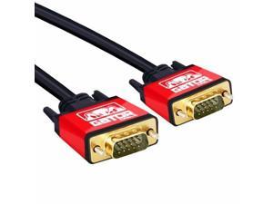 GATOR CABLE 15 pin VGA cable - RED - 6 FT - Gold Plated Connectors - SVGA High Speed, High Resolution, High Definition Performance Cable