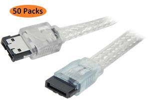 Nippon Labs ESATA3-SATA3-6-SL-50P 6ft SATA External Shielded 6 ft Cable - eSATA to SATA (Type I to Type L) - Silver, SATA-III (6.0Gbit/s) 6 feet - 50 Packs Nippon Labs ESATA3-SATA3-6-SL-50P 6ft SATA External Shielded 6 ft Cable - eSATA to SATA (Type I to Type L) - Silver, SATA-III (6.0Gbit/s) 6 feet - 50 Packs