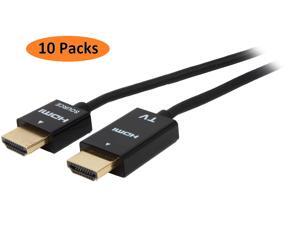 Nippon Labs HDMI-RM-6-10P 6 ft. RedMere HDMI 2.0 Male to Male Super Slim 36 AWG Cable Supporting Ethernet / 4K / 3D, Black - 10 Packs Nippon Labs HDMI-RM-6-10P 6 ft. RedMere HDMI 2.0 Male to Male Super Slim 36 AWG Cable Supporting Ethernet / 4K / 3D, Black - 10 Packs