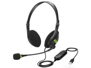 USB Wired Headphones w/ Microphone Office Headsets Earphones For PC Laptop USB Wired Headphones w/ Microphone Office Headsets Earphones For PC Laptop