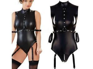 Sexy Women Wet Look Lingerie PVC Leather Latex Bodycon Bodysuits Fancy Clubwear Sexy Women Wet Look Lingerie PVC Leather Latex Bodycon Bodysuits Fancy Clubwear