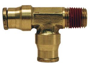 Dixon 718X4 Forged Brass Push-In Male Run Tee 1/4" Tube x 1/8" Male NPTF Dixon 718X4 Forged Brass Push-In Male Run Tee 1/4" Tube x 1/8" Male NPTF