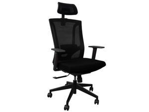 AnthroDesk Ergonomic Office Chair, 360-degree Swivel Rotation, Adjustable Headrest and Armrest, Breathable (Black)