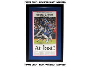 11x22 Newspaper Frame - with Blue and Red Double Mat - Made to Display Newspapers Measuring 11x22 Inches