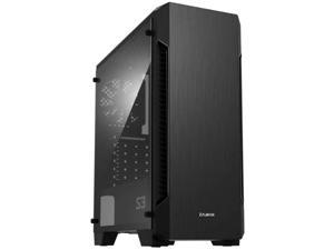 Zalman S3 TG ATX Mid Tower PC Case with Tempered Glass,3 x Pre-Installed Zalman120mm Fans (Up to 8 Fans),Metal Finish, Black