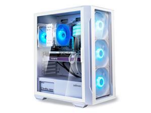 Zalman i3 ARGB Vision TG 140 ATX Mid Tower Gaming PC Case, 3 x 140mm Front + 1 x 120mm ARGB Fans Pre-Installed, Tempered Glass Front & Side Panel, White