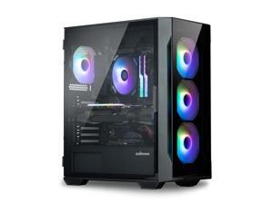 Zalman i3 NEO TG ATX Gaming PC Case, Includes 4 x 120mm Infinity Mirror ARGB Fans, Tempered Glass Front & Side Panel, Premium Mid-Tower Chassis, Black