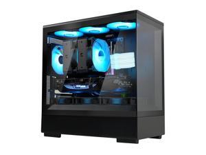 Zalman P10 Compact Mini-Tower Micro-ATX MATX PC Case, 120mm ARGB 4-pin PWM Fan Pre-Installed, Panoramic Tempered Glass, Type-C & USB 3.0, Black