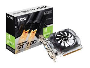 MSI GeForce GT 730 DirectX 12 N730-2GD3V3 2GB 128-Bit DDR3 PCI Express 2.0 x16 HDCP Ready ATX Video Card MSI GeForce GT 730 DirectX 12 N730-2GD3V3 2GB 128-Bit DDR3 PCI Express 2.0 x16 HDCP Ready ATX Video Card