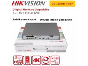Hikvision NVR 4K DS-7608NI-K1/8P 8-ch PoE1U 8 Surveillance Network Video Recorder 8MP Plug&Play Up to 8-ch@1080p Capacity