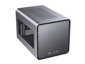 JONSBO V8 Compact Mini Aluminum ITX Case, Support 240 Liquid Cooler/330mm Graphics Card/2x3.5”HDD&1X2.5”SSD/ITX/DTX /SFX-L Power Supply, Pull-out Structure, 1x 20cm Fan/USB3.0, Type-C/ HD Auido, Gray