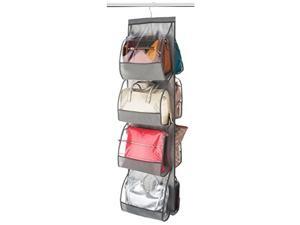 Hanging Purse Organizer For closet Clear Handbag Organizer For Purses, Handbags Etc. 8 Easy Access Clear Vinyl Pockets With 360 Degree Swivel Hook, Gray, 47” L x 12 ¼” W Hanging Purse Organizer For closet Clear Handbag Organizer For Purses, Handbags Etc. 8 Easy Access Clear Vinyl Pockets With 360 Degree Swivel Hook, Gray, 47” L x 12 ¼” W