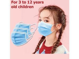 100 Pieces 3-Layer Disposable Face Masks for 3-12 Years Old Children -Protect Kids from Dust, Germs and Pollen Blue 100 Pieces 3-Layer Disposable Face Masks for 3-12 Years Old Children -Protect Kids from Dust, Germs and Pollen Blue