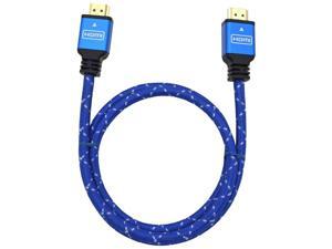 Elink CV-3266 HDMI 2.0 4K 6 Feet Braided Cable With Metal Head Blue Elink CV-3266 HDMI 2.0 4K 6 Feet Braided Cable With Metal Head Blue