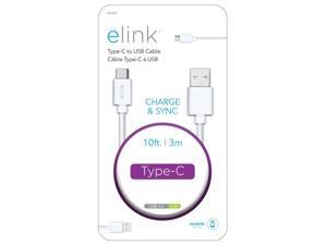 Elink EK479 Type-C Cable to USB 10 Feet White Elink EK479 Type-C Cable to USB 10 Feet White