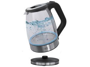 Hauz AGK666 1.7L Stainless Steel Cordless Glass Kettle with LED Base Black Hauz AGK666 1.7L Stainless Steel Cordless Glass Kettle with LED Base Black