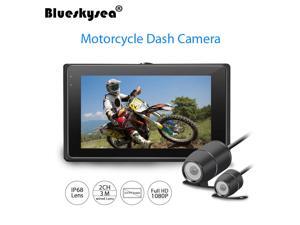 Blueskysea T2 Motorcycle Twin Camera Dual HD Dash Cam Action 3" TFT Display Camcorder DVR Video Recorder Blueskysea T2 Motorcycle Twin Camera Dual HD Dash Cam Action 3" TFT Display Camcorder DVR Video Recorder