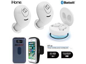 Bytech HM-AU-BE-200-WT iHome XT-59 True Wireless Earbuds, White w/ Accessories Bundle Bytech HM-AU-BE-200-WT iHome XT-59 True Wireless Earbuds, White w/ Accessories Bundle