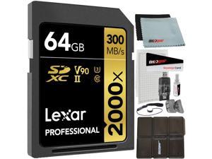 Lexar Professional 2000x 64GB SDXC UHS-II Memory Card Up to 300MB/s Read Bundle
