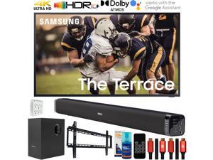 Samsung 55 The Terrace QLED 4K UHD HDR Smart TV with Deco Gear Home Theater Bundle