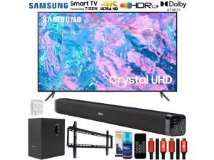 Samsung 55 Crystal UHD 4K Smart TV with Deco Gear Home Theater Bundle 2023 Model