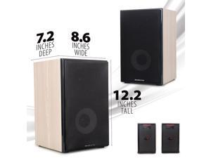 Deco Home DHPAS100 Passive 140W Bookshelf Speaker Set, 5-inch Woofer with Dome Tweeter, Modern Light Wood Finish with White Woofer Cone Deco Home DHPAS100 Passive 140W Bookshelf Speaker Set, 5-inch Woofer with Dome Tweeter, Modern Light Wood Finish with White Woofer Cone