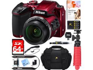 Nikon COOLPIX B500 16MP 40x Optical Zoom Wi-Fi Digital Camera (Red) + 64GB Bundle Nikon COOLPIX B500 16MP 40x Optical Zoom Wi-Fi Digital Camera (Red) + 64GB Bundle
