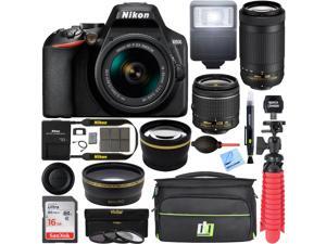 Nikon D3500 DSLR Camera w/ 18-55mm & 70-300mm Zoom Lens (Renewed) w/ 16GB Bundle Nikon D3500 DSLR Camera w/ 18-55mm & 70-300mm Zoom Lens (Renewed) w/ 16GB Bundle