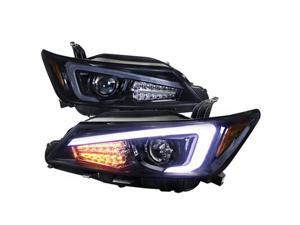 Spec-D Tuning 2LHP-TC11G-TM Projector Headlights with LED Light Bar for 11 to 13 Scion TC, Glossy Black - 10 x 26 x 27 in.