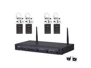 Pyle PDWM4560 UHF Quad Channel Fixed Frequency Wireless Microphone System (4 headset & 4 lavalier microphones) Pyle PDWM4560 UHF Quad Channel Fixed Frequency Wireless Microphone System (4 headset & 4 lavalier microphones)