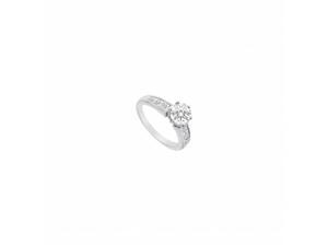 Fine Jewelry Vault UBJ1005W14CZ 14K White Gold Princess Cut CZ Engagement Ring With 1.05 CT TGW Fine Jewelry Vault UBJ1005W14CZ 14K White Gold Princess Cut CZ Engagement Ring With 1.05 CT TGW